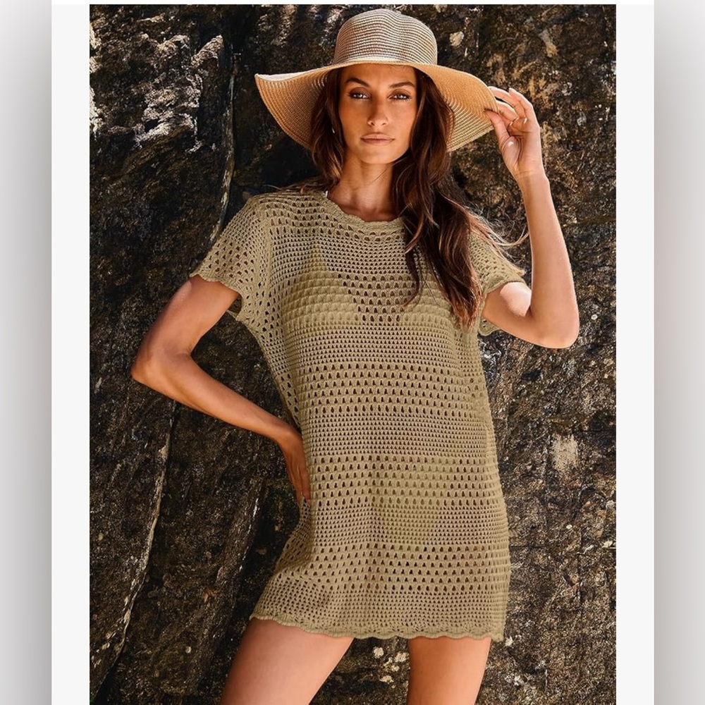 NWOT Amazon Crochet Swim Coverup